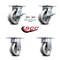 Service Caster 5 Inch V Groove Semi Steel Caster Brakes/Swivel Locks and 2 Rigid SCC, 2PK SCC-35S520-VGR-SLB-BSL-2-R-2 - alternate 3